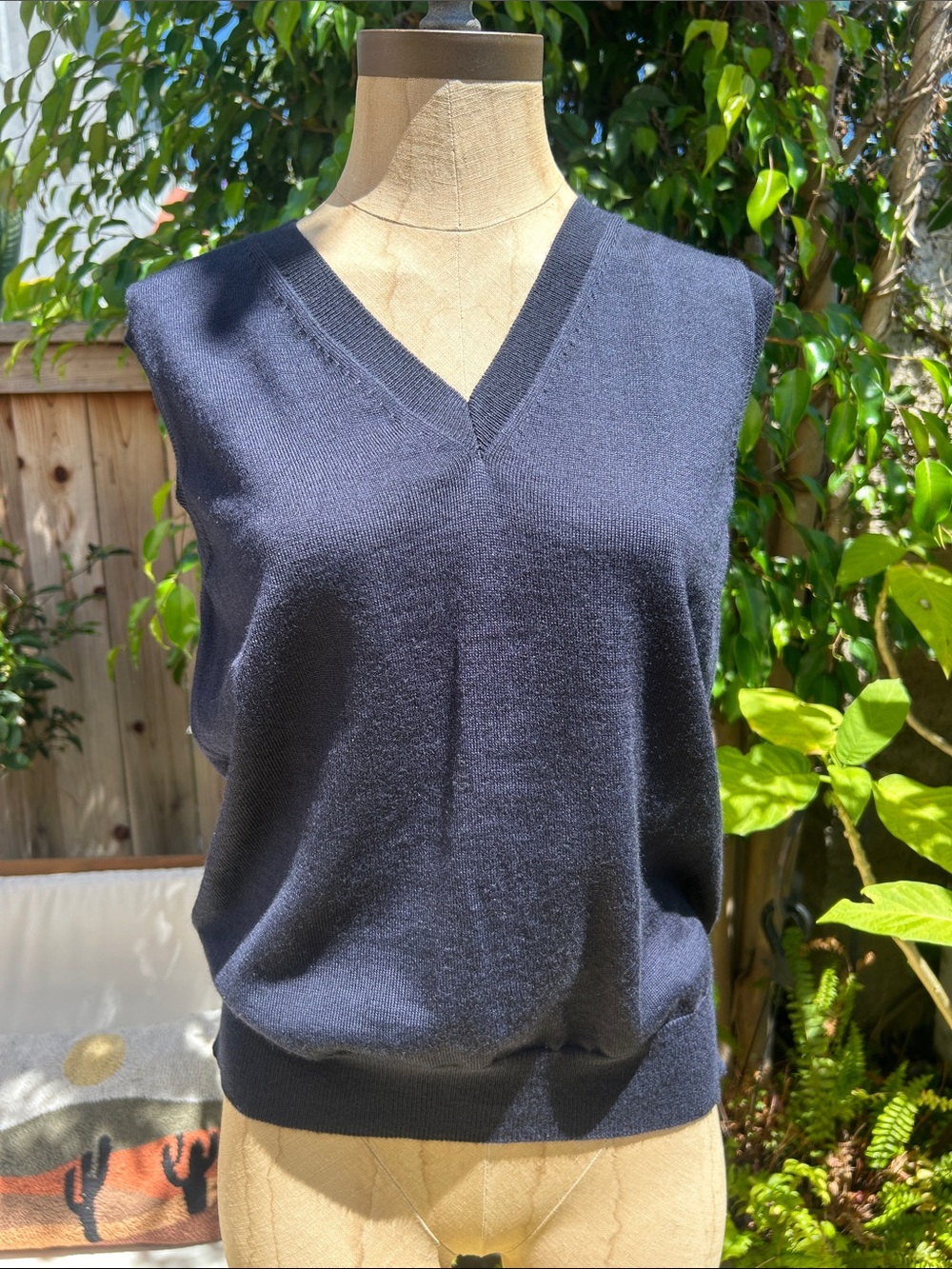 Miu Miu Navy Sleeveless Knit Top